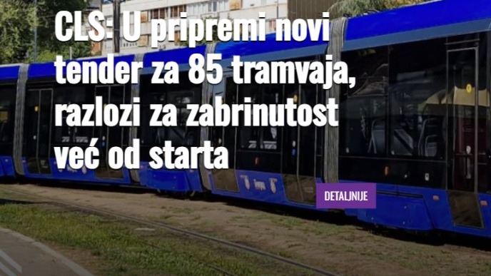 Novi tender za tramvaje